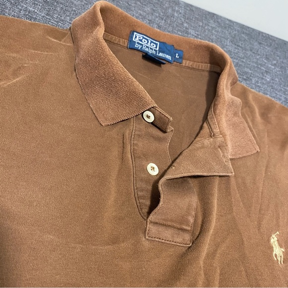 Polo Ralph Lauren Short Sleeve Polo Men's L Regular Fit Brown - Picture 4 of 7
